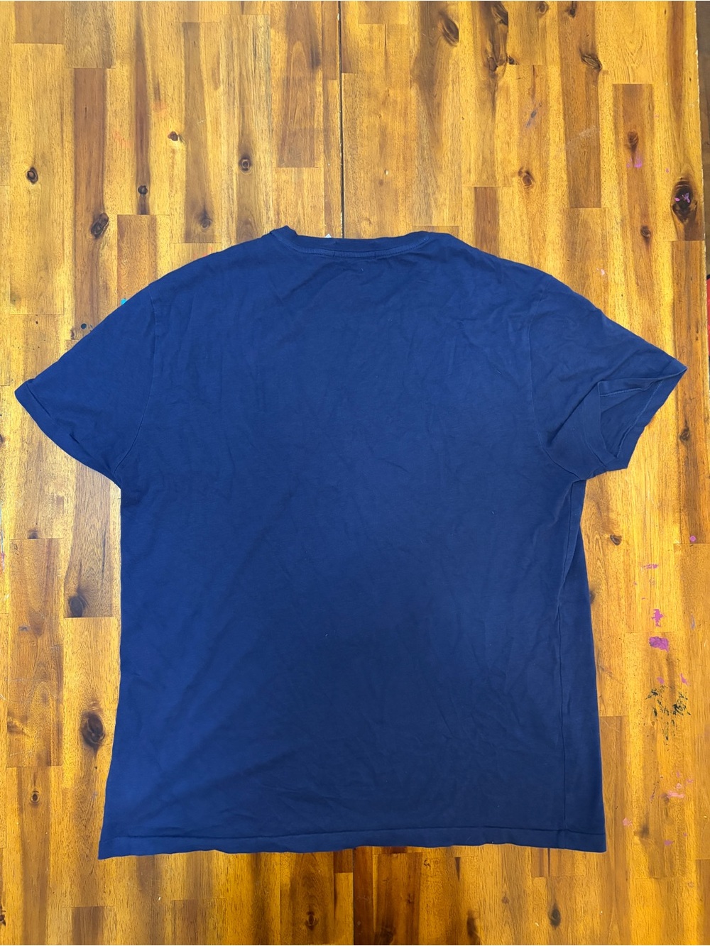 Polo Ralph Lauren Bandana Patchwork Graphic T-Shirt Navy Blue Men's size large - Picture 3 of 5